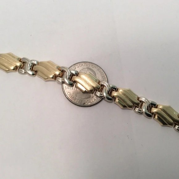 Lady's 14k Solid Real Heavy 2 Tone Yellow Gold XO Hearts Necklace 40.50gr 18'' - Picture 4 of 11